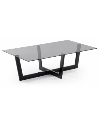 Mesa de centro Palm, 120 x 70 cm, vidro preto.