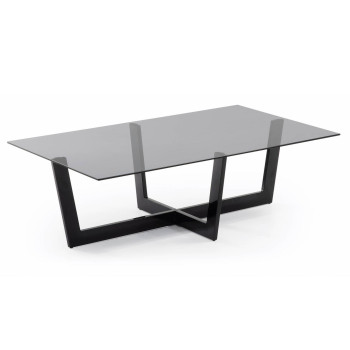 Mesa de centro Palm, 120 x 70 cm, vidro preto.