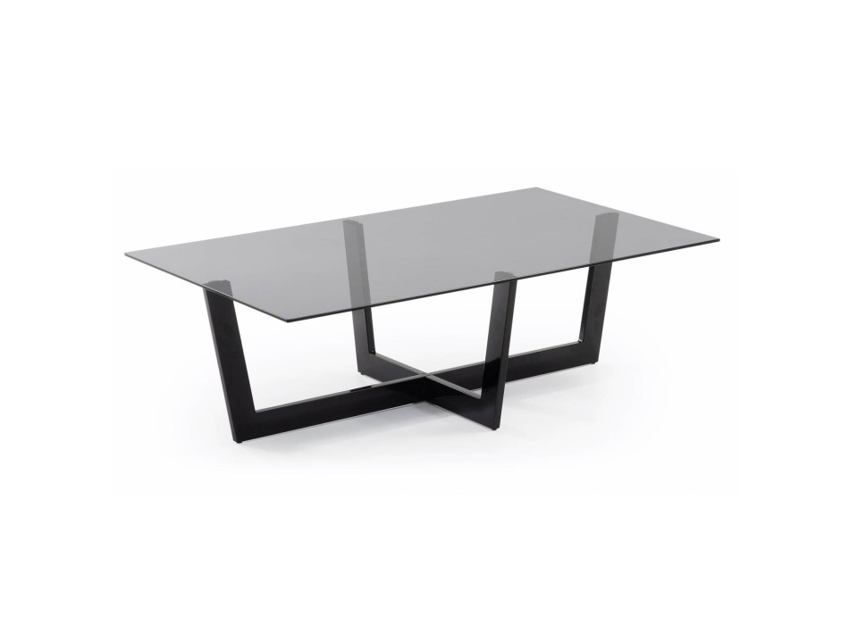 Mesa de centro Palm, 120 x 70 cm, vidro preto.