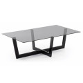 Mesa de centro Palm, 120 x 70 cm, vidro preto.