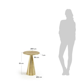 Mesa de centro Rhet em metal com acabamento dourado, Ø 39 cm