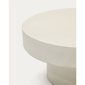 Mesa de centro redonda Aiguablava em concreto branco, Ø 66 cm