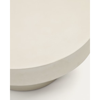 Mesa de centro redonda Aiguablava em concreto branco, Ø 66 cm