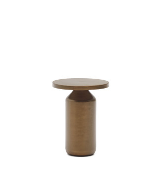 Mesa de centro redonda Malya em metal com acabamento em cobre, Ø 40,5 cm