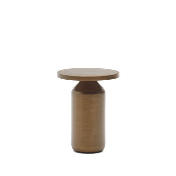 Mesa de centro redonda Malya em metal com acabamento em cobre, Ø 40,5 cm