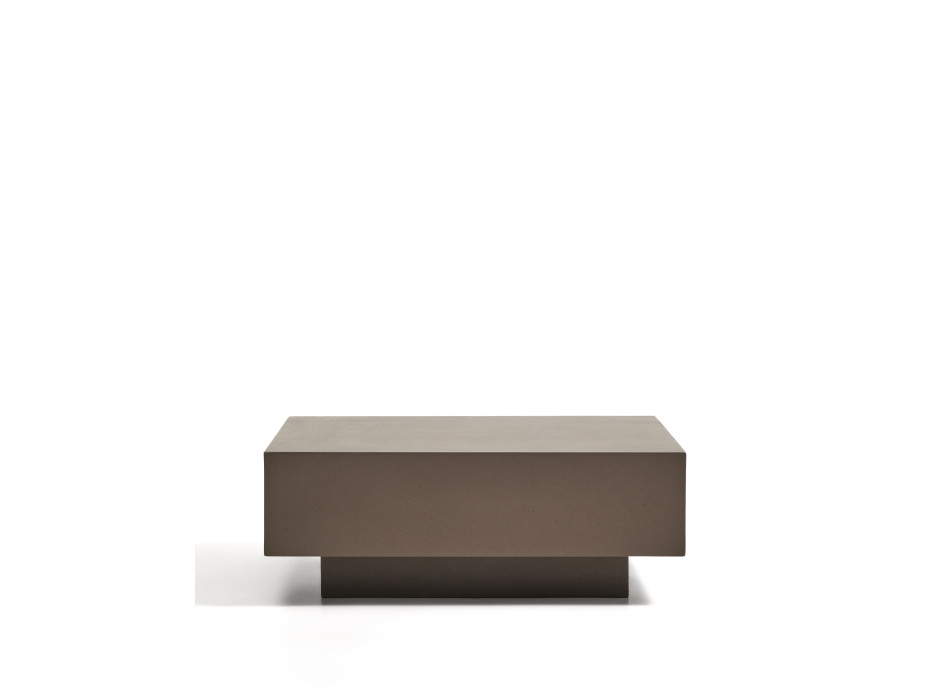 Mesa de centro Rustella em concreto marrom, 80 x 60 cm