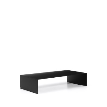 Mesa de centro Litto, MDF laqueado preto, 140 x 70 cm