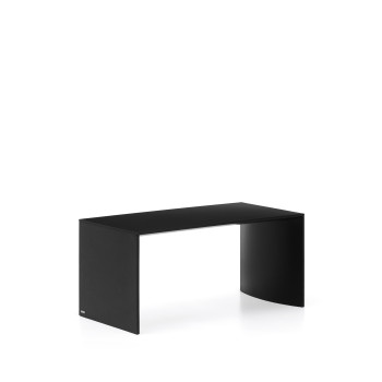 Mesa de centro Litto, MDF laqueado preto, 90 x 45 cm