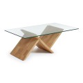 Mesa de centro Waley, 120 x 70 cm, vidro transparente.