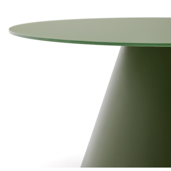 Mesa de centro Wilshire em vidro temperado fosco e aço pintado Ø80cm