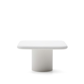 Mesa Addaia em concreto branco, 135 x 135 cm