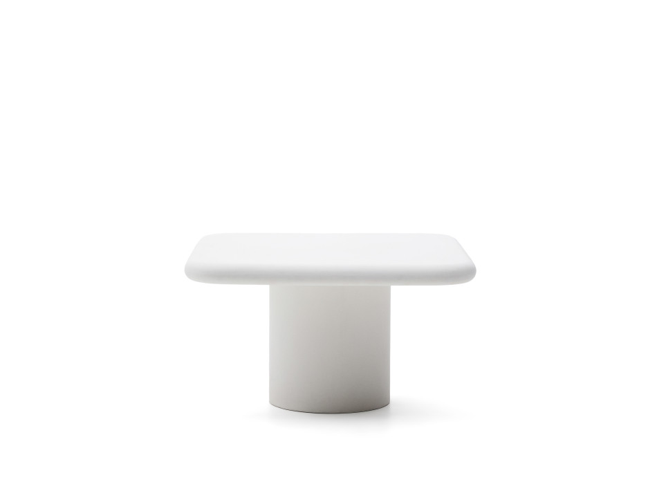 Mesa Addaia em concreto branco, 135 x 135 cm