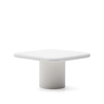 Mesa Addaia em concreto branco, 135 x 135 cm