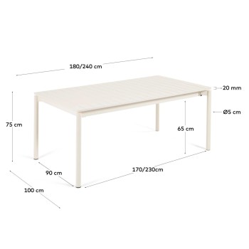 Mesa extensível Zaltana para exterior em alumínio