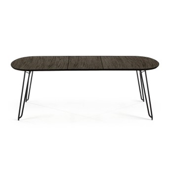 Mesa extensível Milian 140 (220) x 90 cm (220) x 90 cm com pés de metal preto