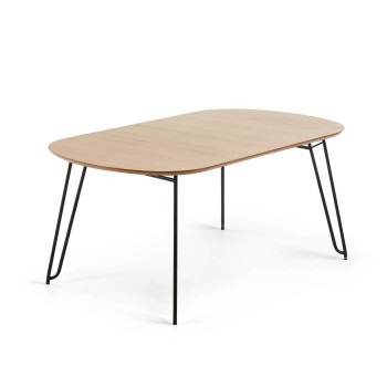Mesa extensível Novac 140 (220) x 90 cm, folheado de carvalho natural