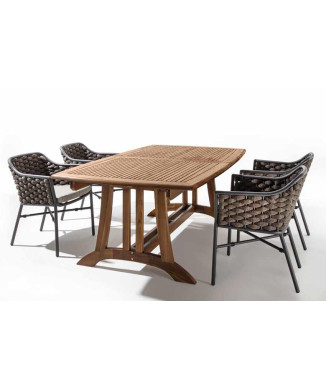 Mesa AMALFI 180/240x110 + 4 cadeiras Nice