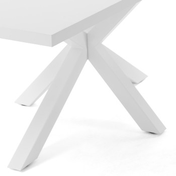 Mesa Argo de 200 cm em melamina branca com pés brancos