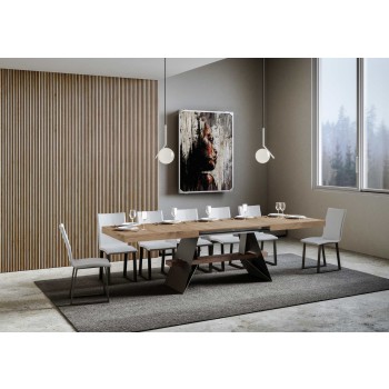 Mesa Baita - Mesa extensível 90x180/440 cm, estrutura em freixo branco antracite.