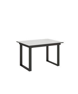 Mesa Bandos - Mesa extensível 90x120/180 cm Bandos Freixo Branco Estrutura Antracite