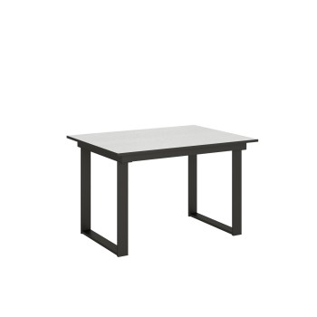 Mesa Bandos - Mesa extensível 90x120/180 cm Bandos Freixo Branco Estrutura Antracite