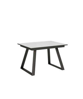 Mesa Bernadette - Mesa extensível 90x120/180 cm Bernadette em freixo branco com estrutura em antracite
