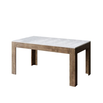 Mesa Bibi - Mesa extensível 90x160/220 cm Bibi Mix Espátula Tampo branco - Espátula Base antracite