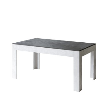 Mesa Bibi - Mesa extensível 90x160/220 cm Bibi Mix Espátula Tampo branco - Espátula Base antracite