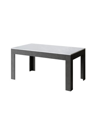 Mesa Bibi - Mesa extensível 90x160/220 cm Bibi Mix Espátula Tampo branco - Espátula Base antracite