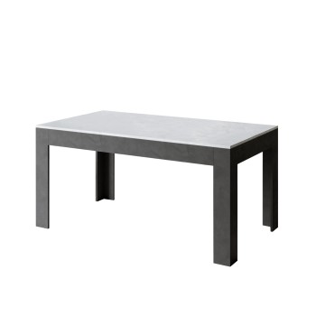 Mesa Bibi - Mesa extensível 90x160/220 cm Bibi Mix Espátula Tampo branco - Espátula Base antracite