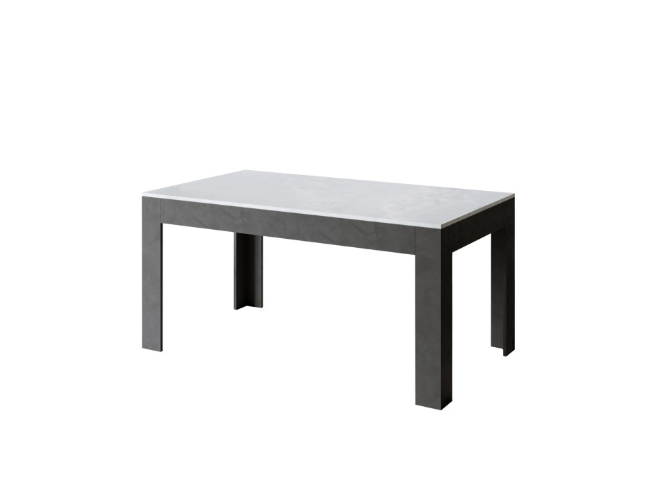 Mesa Bibi - Mesa extensível 90x160/220 cm Bibi Mix Espátula Tampo branco - Espátula Base antracite