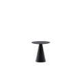 Mesa lateral Wilshire em vidro temperado fosco e aço pintado de preto fosco Ø30cm