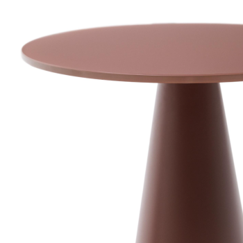 Mesa lateral Wilshire em vidro temperado fosco e aço pintado Ø35cm