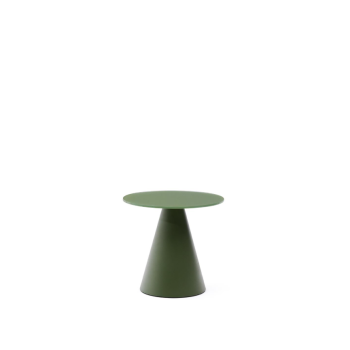 Mesa lateral Wilshire em vidro temperado fosco e aço pintado Ø35cm