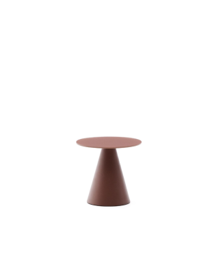 Mesa lateral Wilshire em vidro temperado fosco e aço pintado Ø35cm
