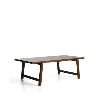 Mesa de exterior Itani em madeira maciça de acácia, 240 x 100 cm, certificação FSC 100%.
