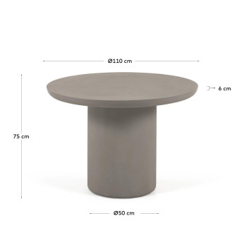 Mesa redonda de concreto para exterior Taimi