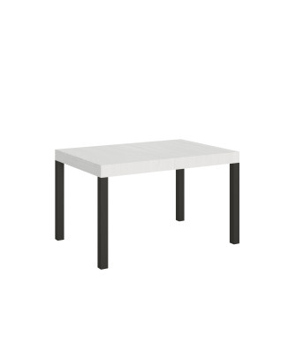 Mesa Everyday com pés em antracite D.90 - Mesa extensível 90x120/224 cm Everyday em freixo branco com pés em antracite