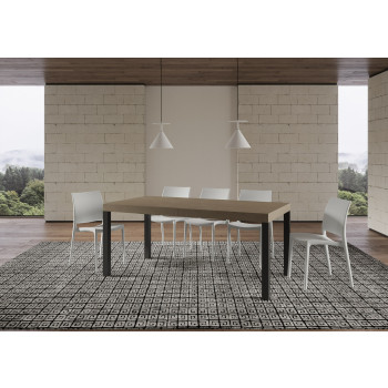 Mesa Everyday com pés em antracite D.90 - Mesa extensível 90x200/460 cm Everyday em freixo branco com pés em antracite