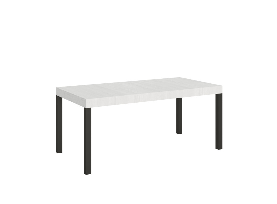 Mesa Everyday com pés em antracite D.90 - Mesa extensível 90x200/460 cm Everyday em freixo branco com pés em antracite