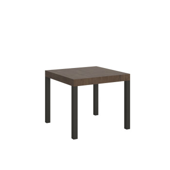 Mesa Everyday com pés em antracite D.90 - Mesa extensível 90x90/246 cm Everyday em freixo branco com pés em antracite