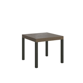 Mesa Everyday com pés em antracite D.90 - Mesa extensível 90x90/246 cm Everyday em freixo branco com pés em antracite