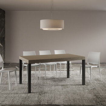 Mesa Everyday Premium com pés em antracite D.90 - Mesa extensível 90x160/420 cm Everyday Premium em freixo branco com pés em antracite
