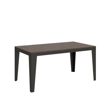Mesa Flame Evolution com pés e estrutura em antracite D.90 - Mesa extensível 160/264x90 cm Flame Evolution em freixo branco com estrutura e pés em antracite