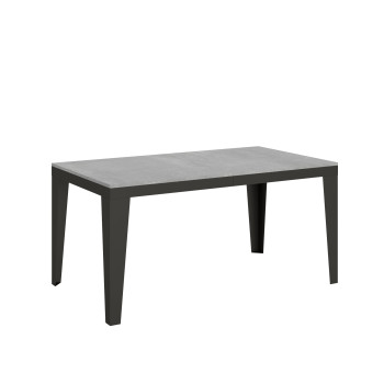 Mesa Flame Evolution com pés e estrutura em antracite D.90 - Mesa extensível 160/264x90 cm Flame Evolution em freixo branco com estrutura e pés em antracite