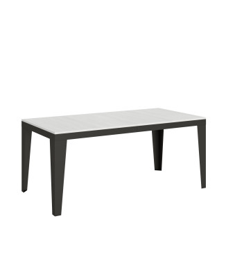 Mesa Flame Evolution com pés e estrutura em antracite D.90 - Mesa extensível 180/284x90 cm Flame Evolution em freixo branco com estrutura e pés em antracite