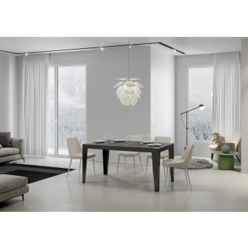 Mesa Flame Evolution com pés e estrutura em antracite D.90 - Mesa extensível 90x180/440 cm Flame Evolution White Ash com pés e estrutura em antracite