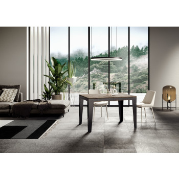 Mesa Flame Evolution com pés e estrutura em antracite D.90 - Mesa extensível 90x180/440 cm Flame Evolution White Ash com pés e estrutura em antracite