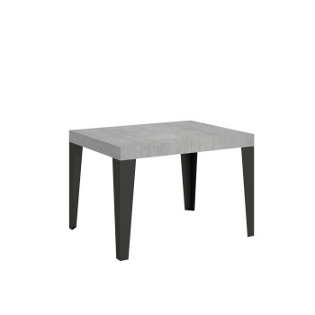 Mesa Flame com pés em antracite D.80 - Mesa extensível 120/204x80 cm em freixo branco Flame com pés em antracite