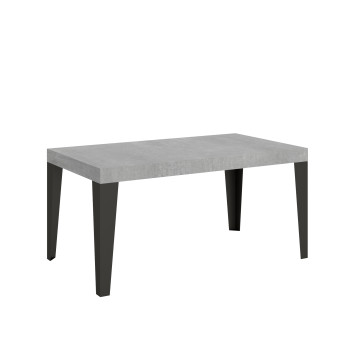 Mesa Flame com pés em antracite D.80 - Mesa extensível 160/244x80 cm em freixo branco Flame com pés em antracite